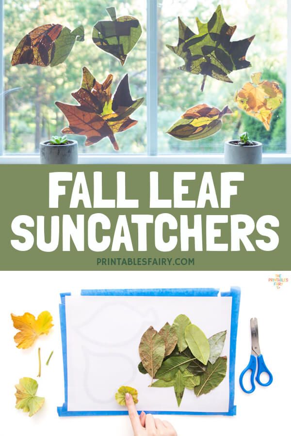 fall leaf suncatchers are an easy and fun craft for kids to do with leaves