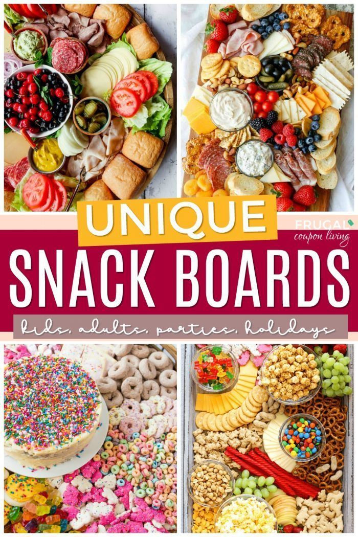 unique snack boards with different types of snacks