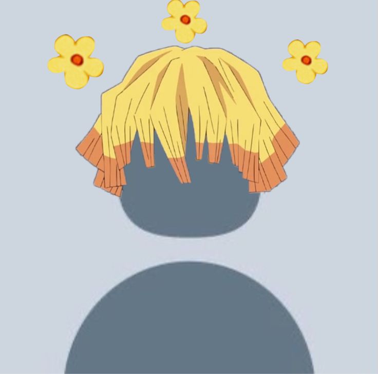 the shadow of a woman's head with yellow hair and flowers on her head