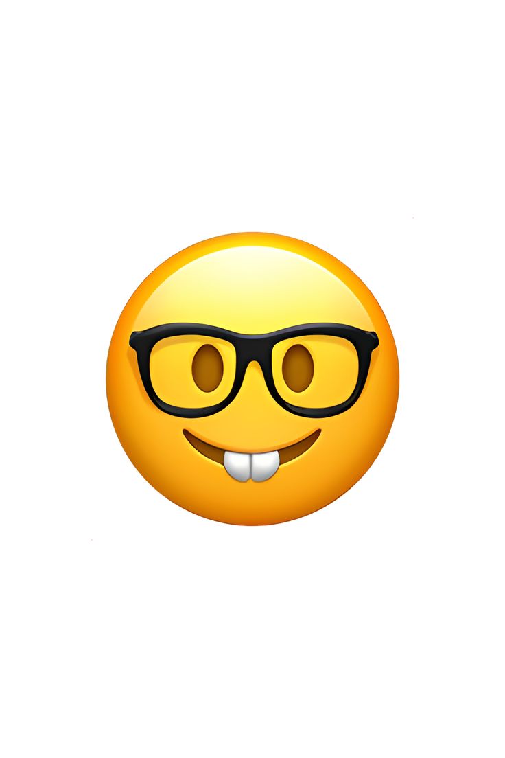 an emoticive smiley face wearing glasses