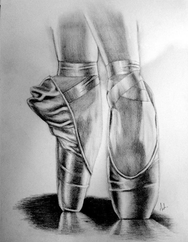 a pencil drawing of two ballet shoes with the caption'uploaded by gara a '