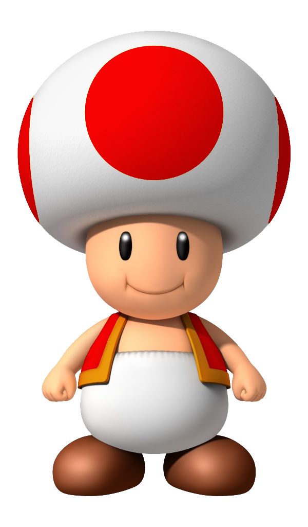 a cartoon mushroom with a red and white hat on it's head, standing in front of a white background