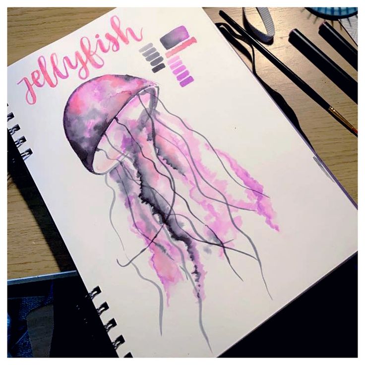 a drawing of a jellyfish on top of a table