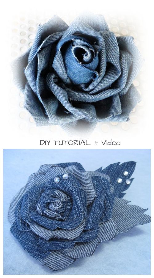 two pictures with different types of fabric flowers