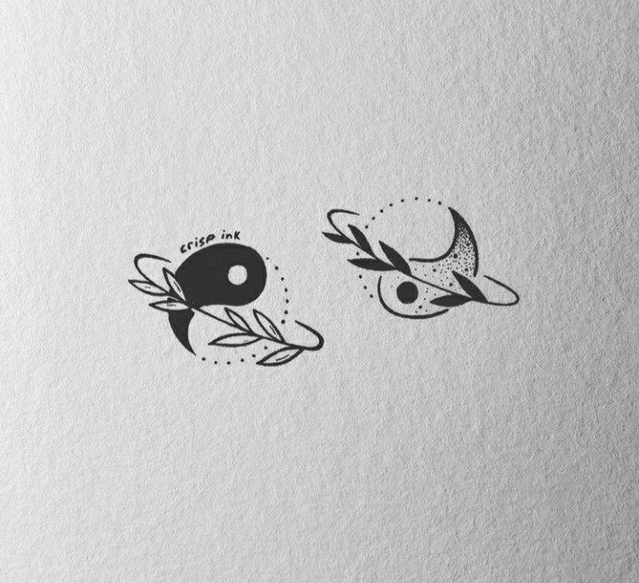 two black and white logos with birds on them