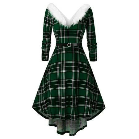 Women Dress Plaid Long Sleeve Christmas Furry V-Neck Draw Back Swing Dress Description: 1.It is made of high quality materials, durable enough for your daily wearing 2.It is very suitable for Spring and Summer 3.Comfortable material, suitable for a variety of occasions 4.This is a great gift for your lovers or yourself. Product Description: You will love this sweet dress in your autumn outings. This dress features longrt sleeve and v-neck with floral printing for eye-catching. You can pair with Matching Pajamas For Couples Christmas, Christmas Dress For Women, Matching Pajamas For Couples, Pajamas For Couples, Women Christmas Outfits, Christmas Month, Womens Plaid Dress, Christmas Costumes Women, Christmas Outfits For Women