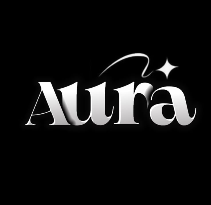 the word aura written in white on a black background