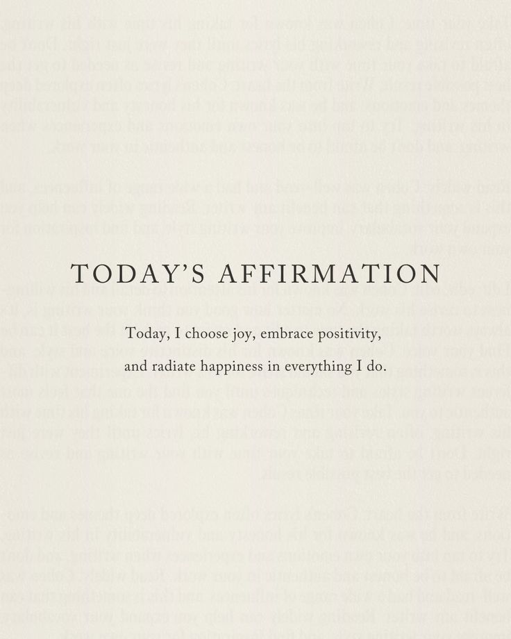 the back cover of today's affirmation