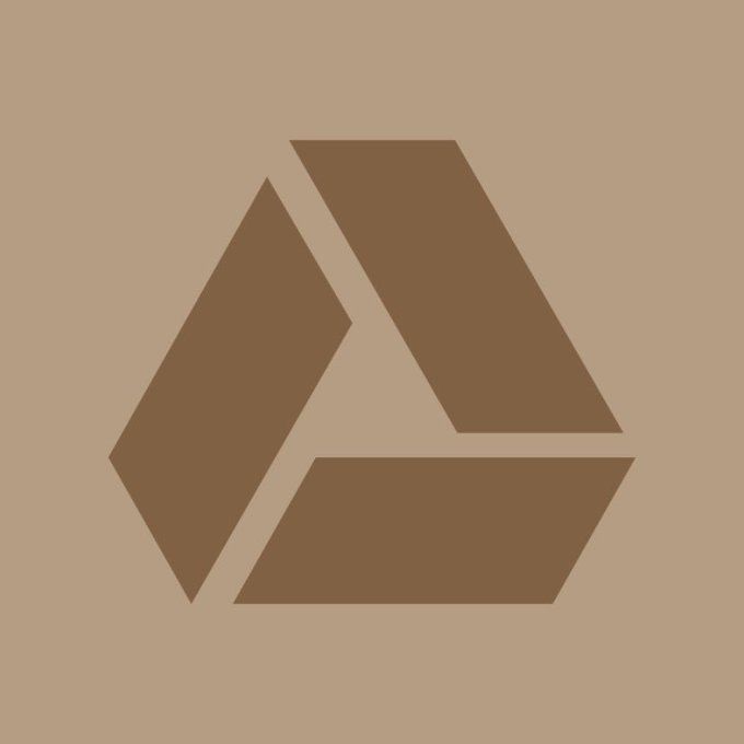 a brown and black logo with the letter d in it's center, on a tan background