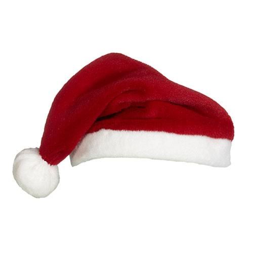 a red and white santa claus hat on a white background