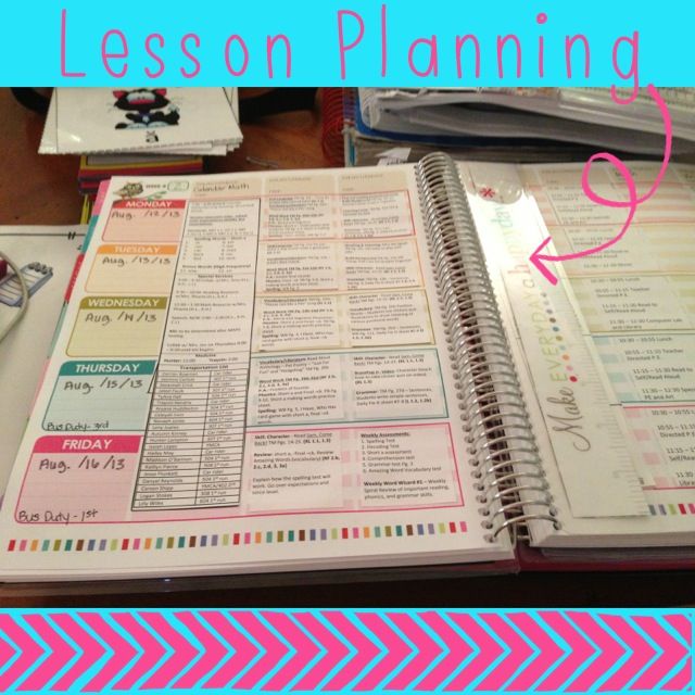 the lesson planner is open and ready for students to use it on their own desk