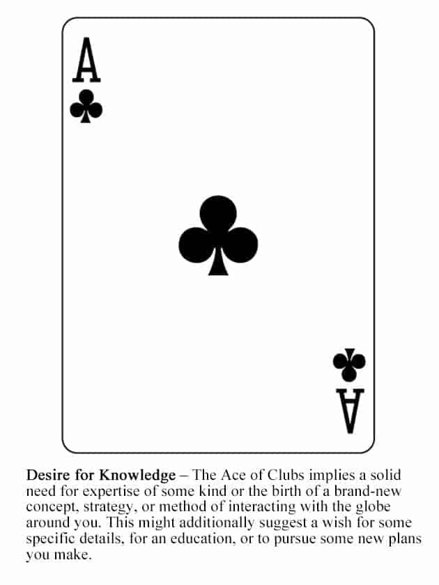 the ace of clubs card is shown in black and white, which includes four spades