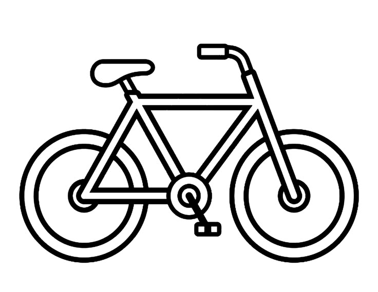 a black and white line drawing of a bicycle