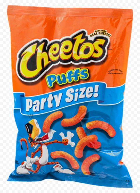 a bag of cheetos puffs party size