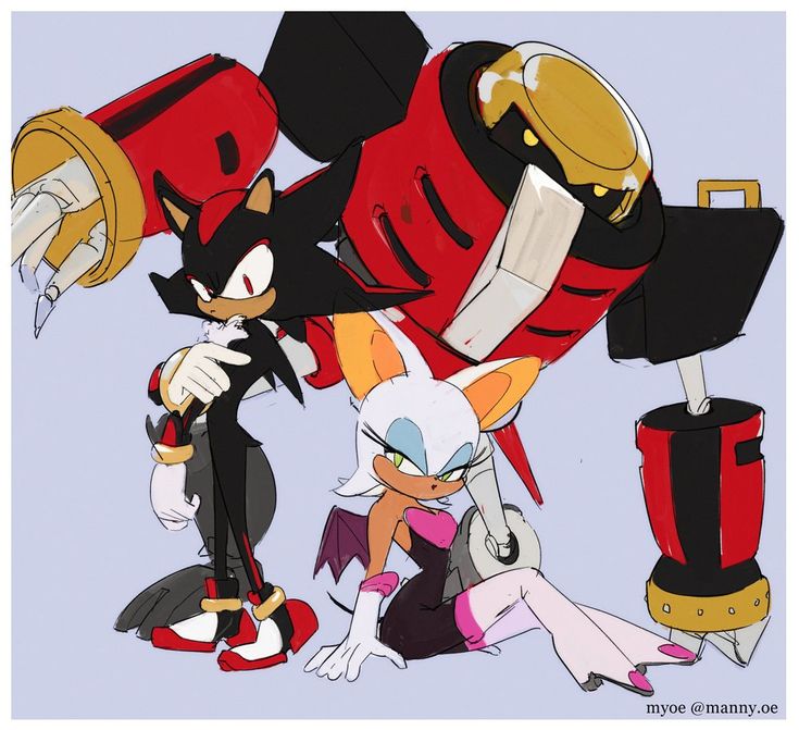 sonic the hedgehog and shadow the cat are standing next to each other