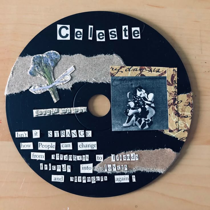 a cd disc with various pictures and words on the disc cover that says cleaste