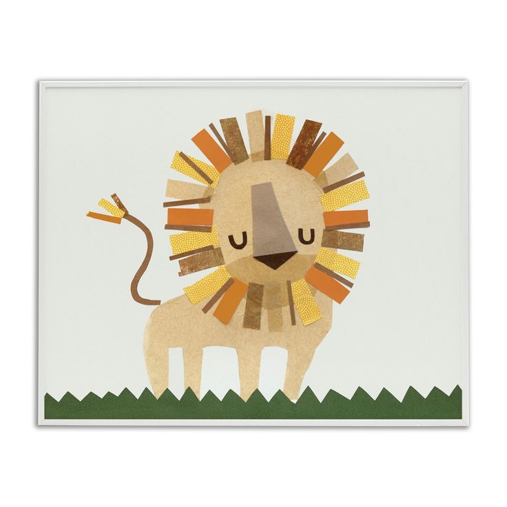 a paper cut out of a lion with its eyes closed