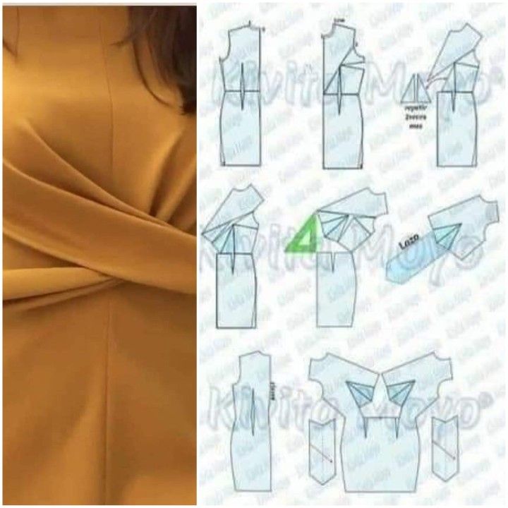 the instructions for how to make an origami dress with sleeves and collars