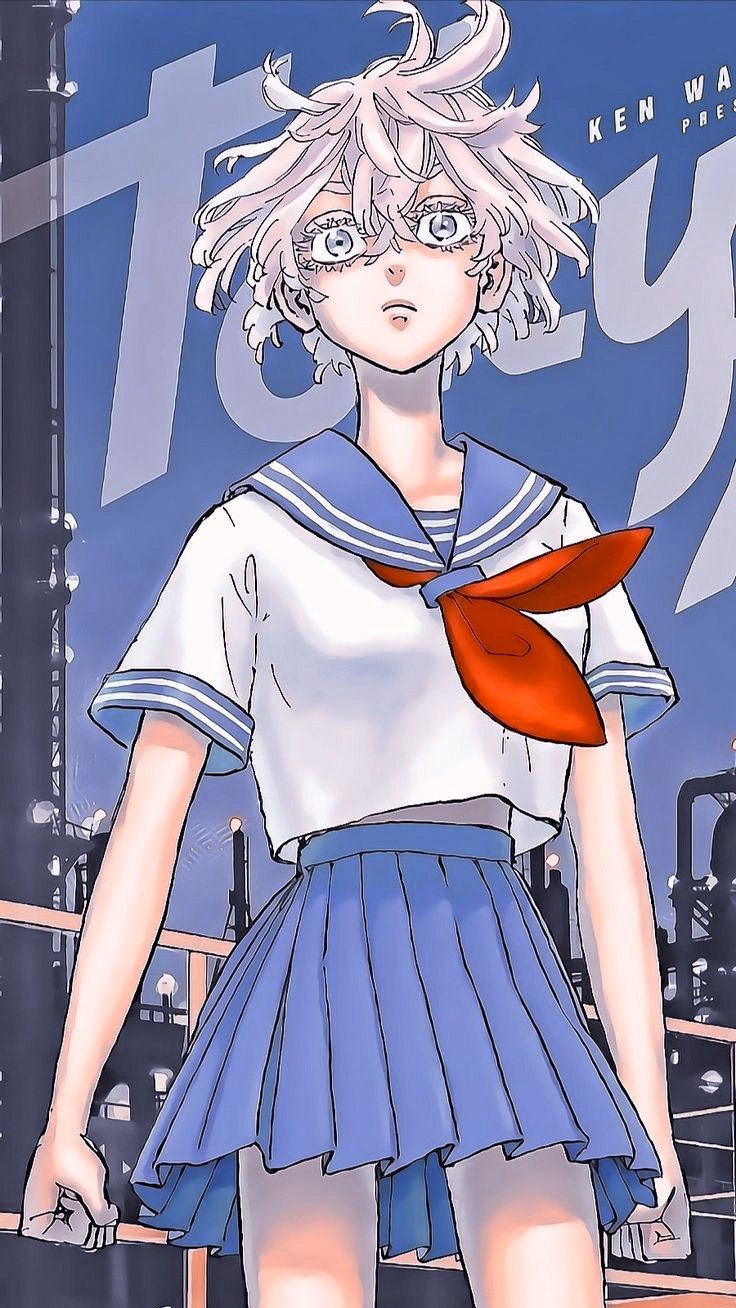 an anime character with blonde hair wearing a sailor uniform