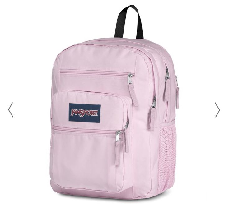 Packing Aesthetic Backpack, Pink Jansport Backpacks Aesthetic, Pink Ice Jansport Backpack, Pink Back Pack, Light Pink Jansport Backpacks, Preppy Bookbag, Jansport Backpacks Pink, Pink School Backpack, Backpacks Jansport