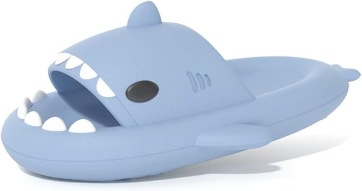 Color: Blue Shark Sandals, Shark Slides, Pillow Slippers, Cloud Slides, Novelty Pillows, Shark Slippers, Stocking Stuffers For Women, Slides For Women, Kids Slide