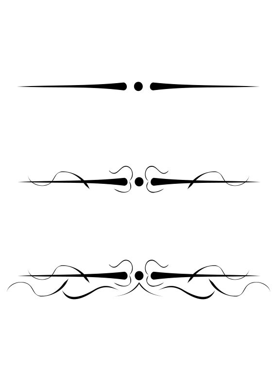 three different lines that have been drawn in black and white