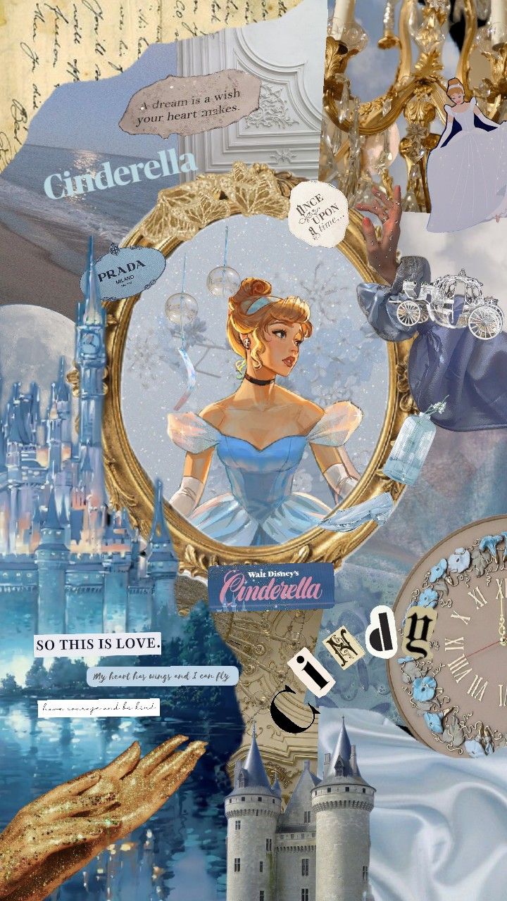 a collage of disney princess pictures and clocks