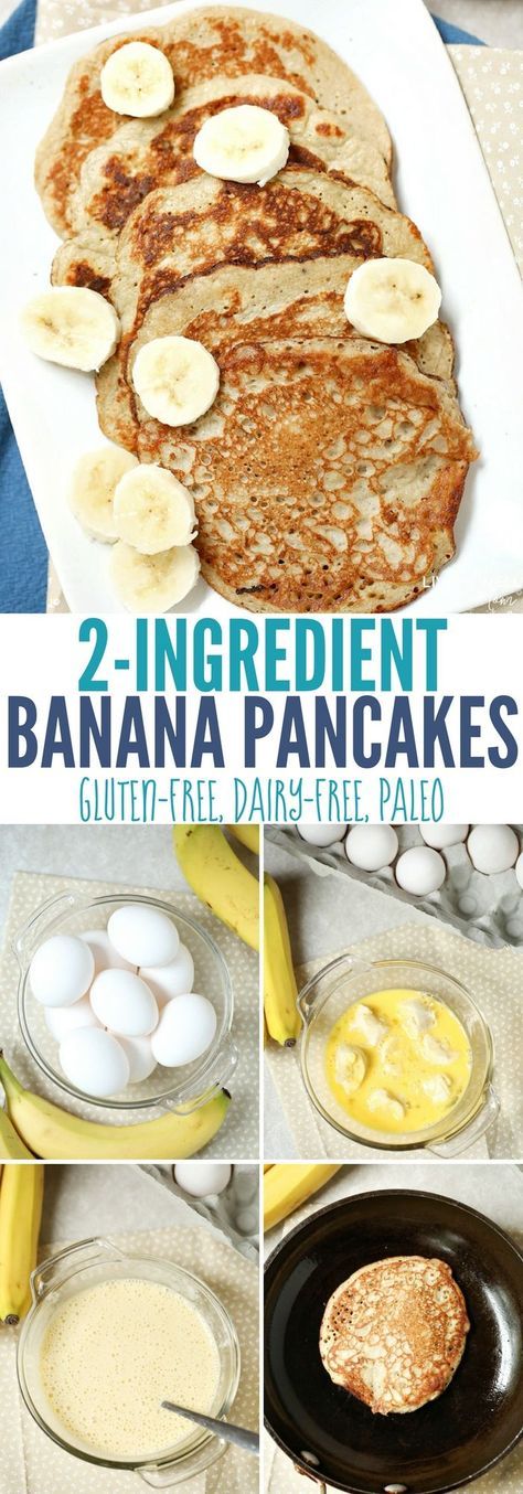 two ingredient banana pancakes cut - in - half and baked