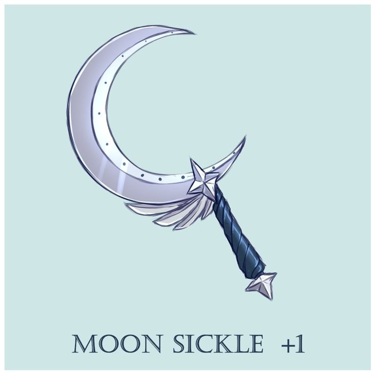 the moon sickle with an arrow on it's tip is shown against a blue background