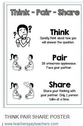 a poster with instructions on how to use the phrase think - pair for conversational purposes