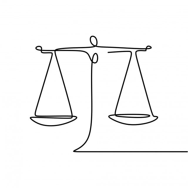 a line drawing of two balance scales