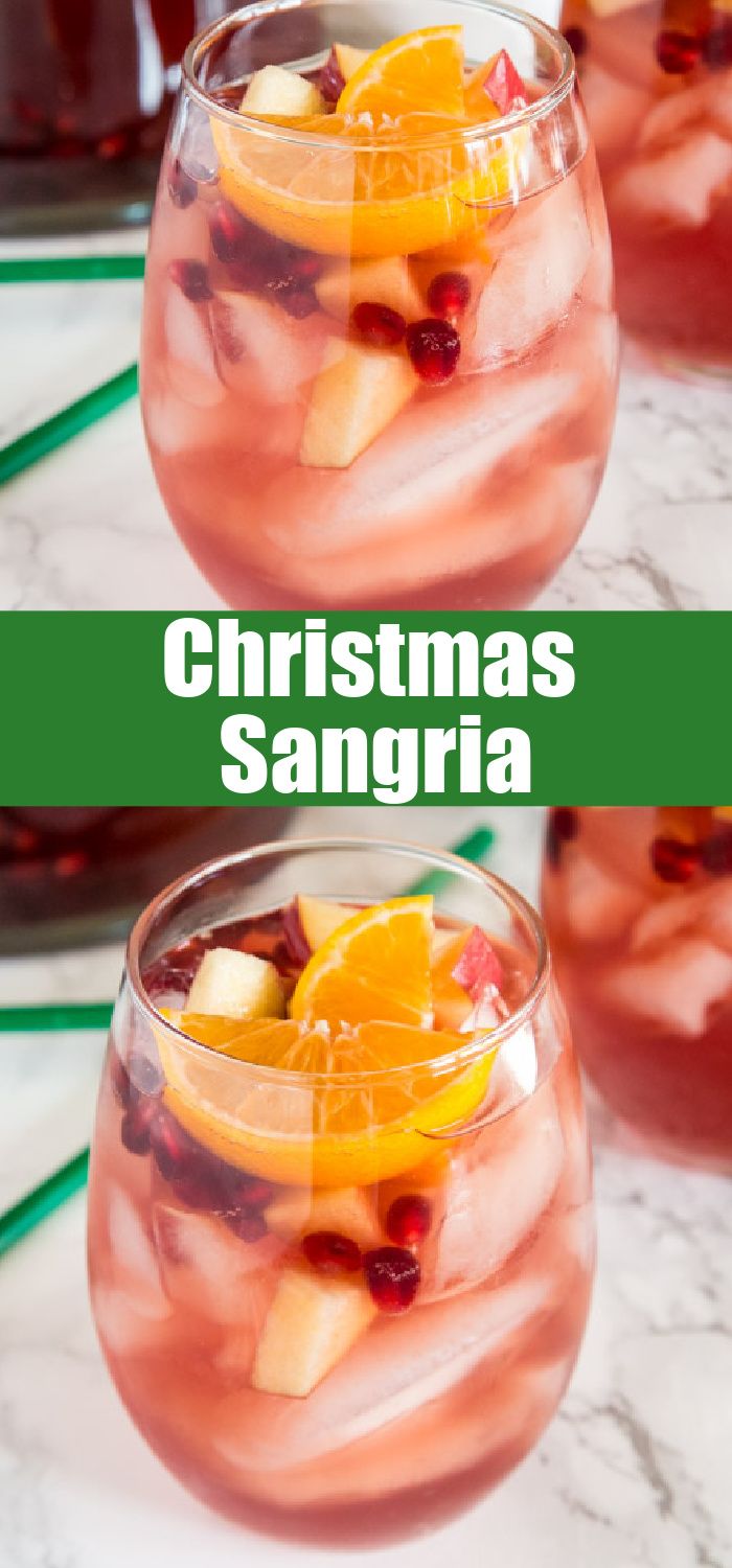 Sangria With Triple Sec Recipes, Winter White Wine Sangria, White Sangria Fall, Christmas Wine Recipe, Red Christmas Sangria Recipe, Boston Pizza Sangria Recipe, Riesling Sangria Recipes, White Sangria Christmas Recipe, Grinch Sangria Recipe