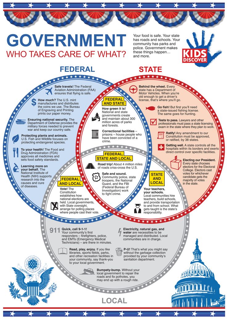 two vennuous circles with the words government and federal on them