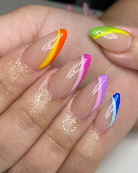 30+Nail Art Ideas For 2024 Nails Summer 2024 Short, Neon Nail Art, Orange Nail Designs, Simple Spring Nails, Floral Nail Designs, Nail Art For Beginners, Cute Spring Nails, Summery Nails, Colorful Nails