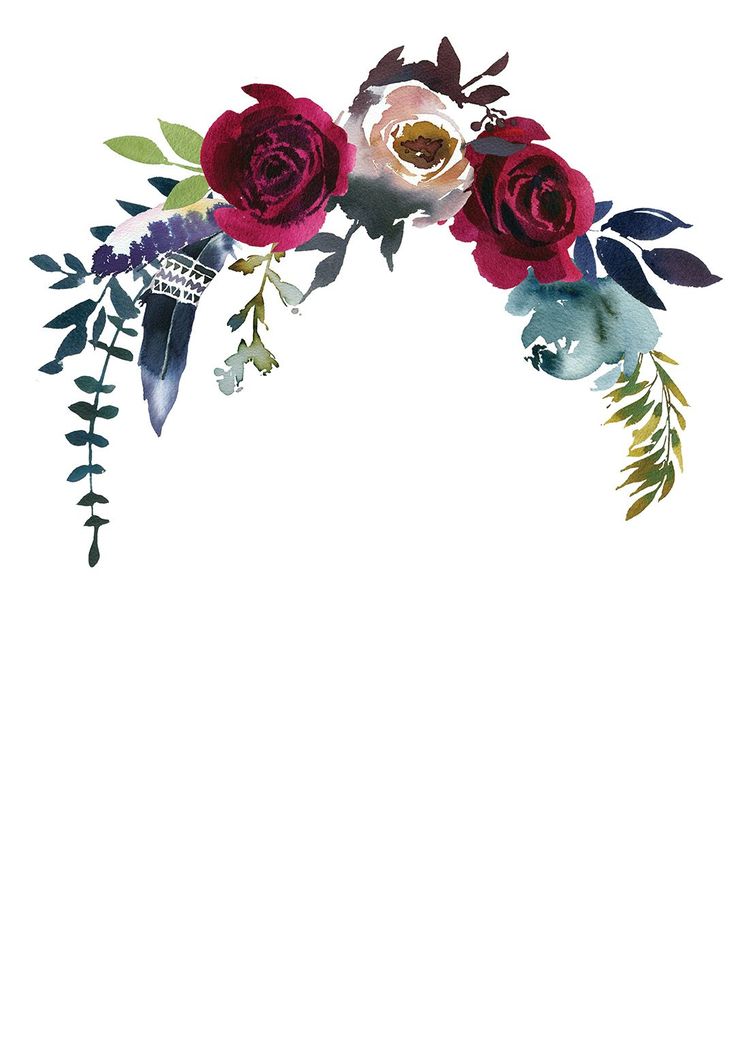 a white background with red and purple flowers on the bottom right corner is an empty space for text