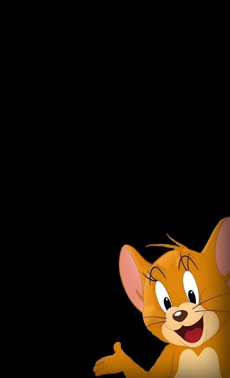 a cartoon mouse is smiling and pointing at something