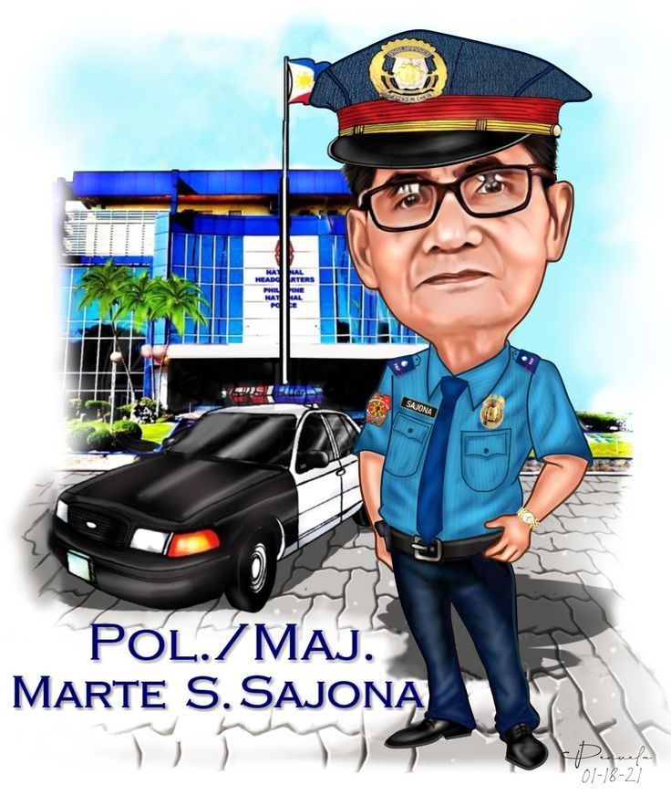 a cartoon caricature of a police officer