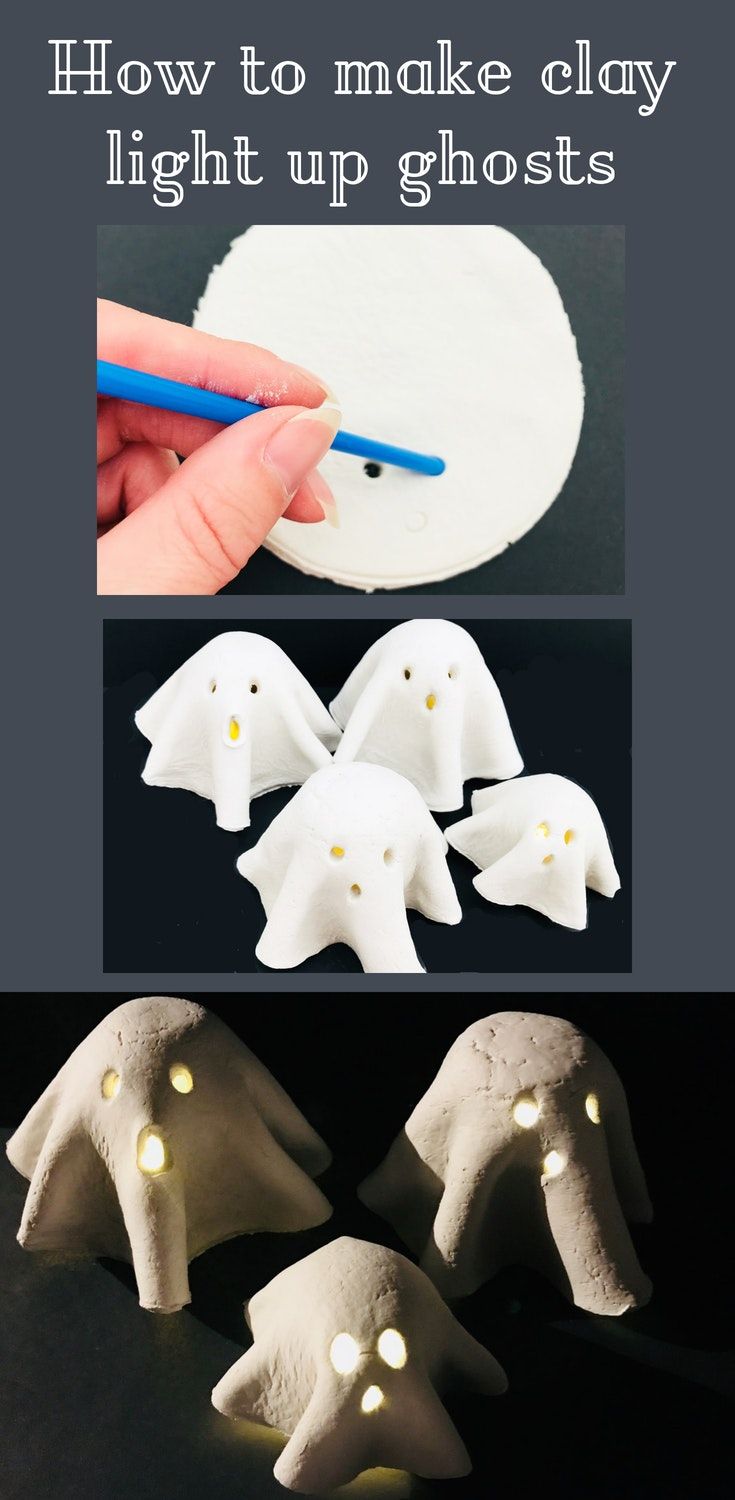 how to make clay light up ghostes for halloween or any time of the year