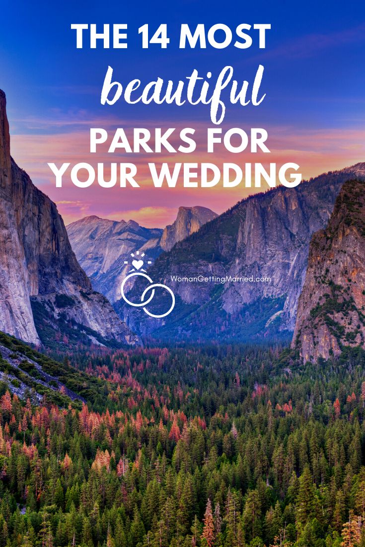 Getting married in a national park not only means a stunning location, but it's also an extremely cost-effective alternative to a traditional outdoor wedding venue (and often way better views). Many national parks will make you feel like you’ve left the country when you’re actually pretty close to your own backyard. To understand pricing and everything else you need to know, we created a guide featuring 14 of the best parks national parks to say “I Do” in. Read on! #parkwedding #outdoorwedding National Park Weddings, National Parks To Get Married In, Glacier National Park Wedding Venues, Washington State Wedding Venues Cheap, Forest Park Visitor Center Wedding, Estes Park Colorado Wedding Venues, National Park Wedding, National Parks Usa, Beautiful Park