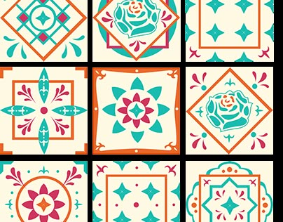 an assortment of colorful tile designs