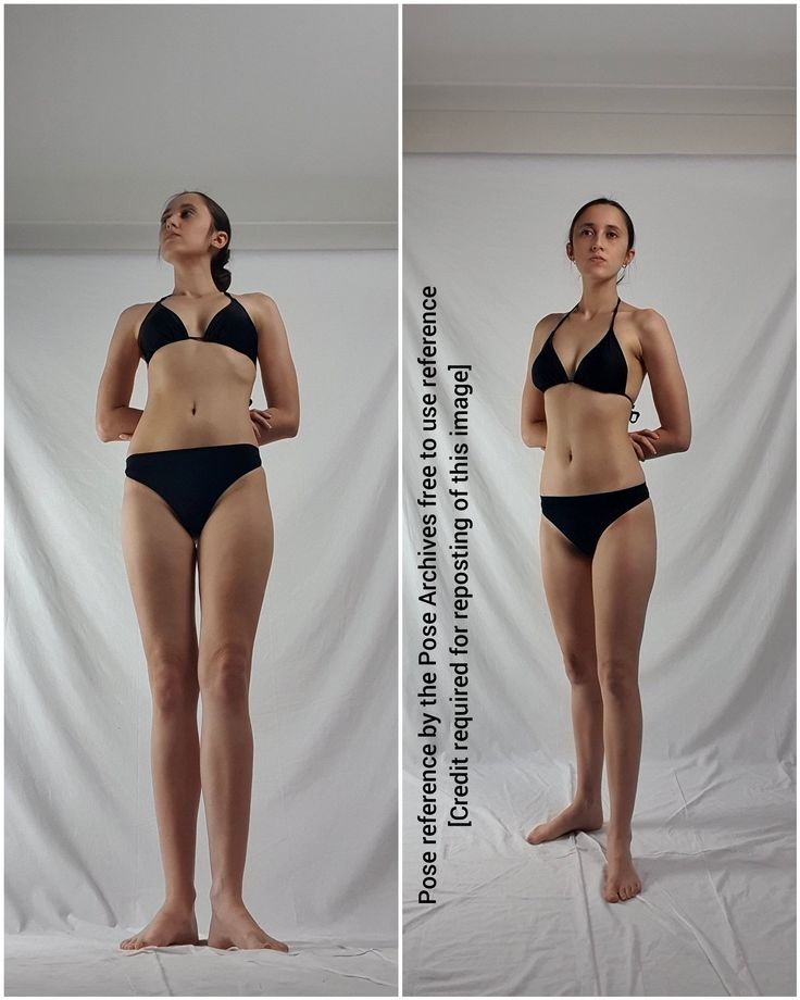 two pictures of a woman in black bikinis with her hands on her hips and the bottom half of her body