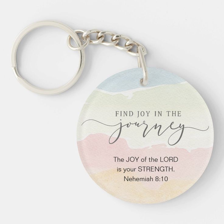 a key chain with the words, find joy in the journey