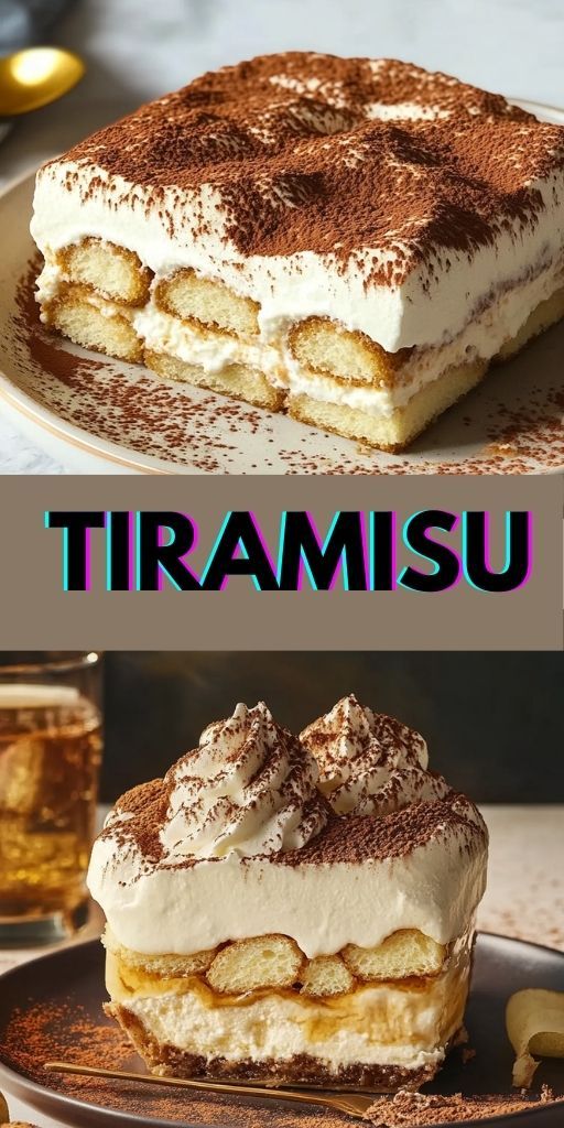 there are two different types of desserts on this plate, one is tiramsu and the other is banana