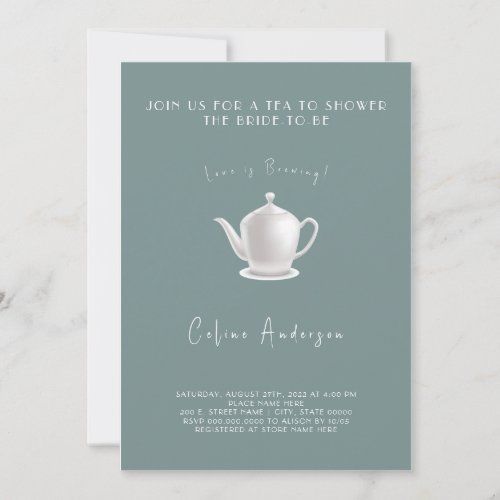 $2.09 | Love is Brewing Tea Invitation Bridal Shower | Bridal Shower Invitations | bridal shower, wedding shower, couples shower, bridal shower game, wedding shower game, engagement, bridal, bride, minimalist, modern Game Wedding, Wedding Shower Games, Couple Shower, Place Names, Brewing Tea, Bridal Shower Games, Minimalist Modern, Bridal Shower Invitations, Wedding Shower