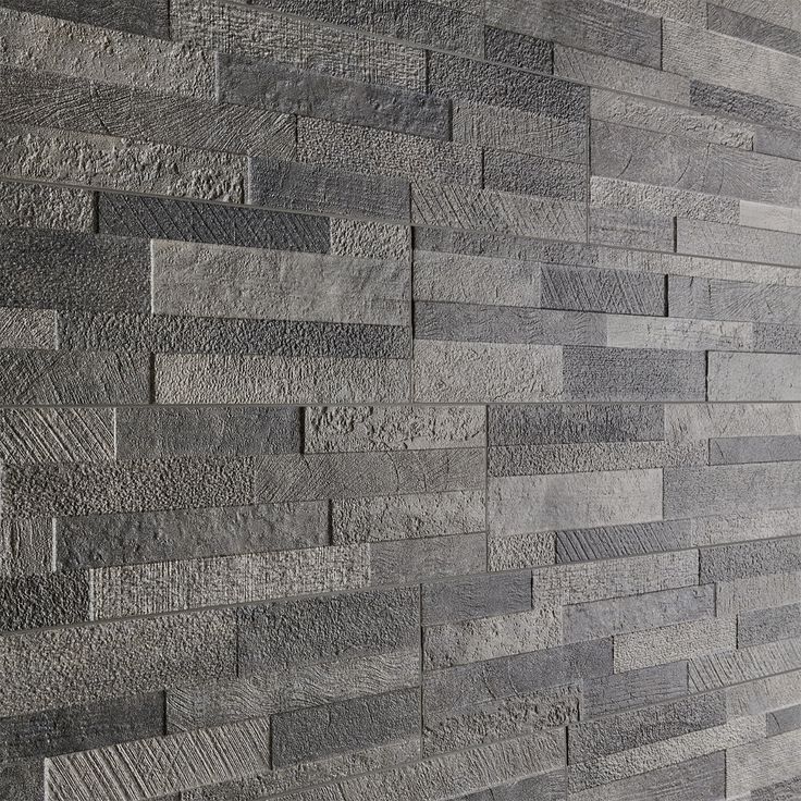 Lodge Stone 3D Dark 6x24 Textured Porcelain Wall Tile | Porcelain wall ...