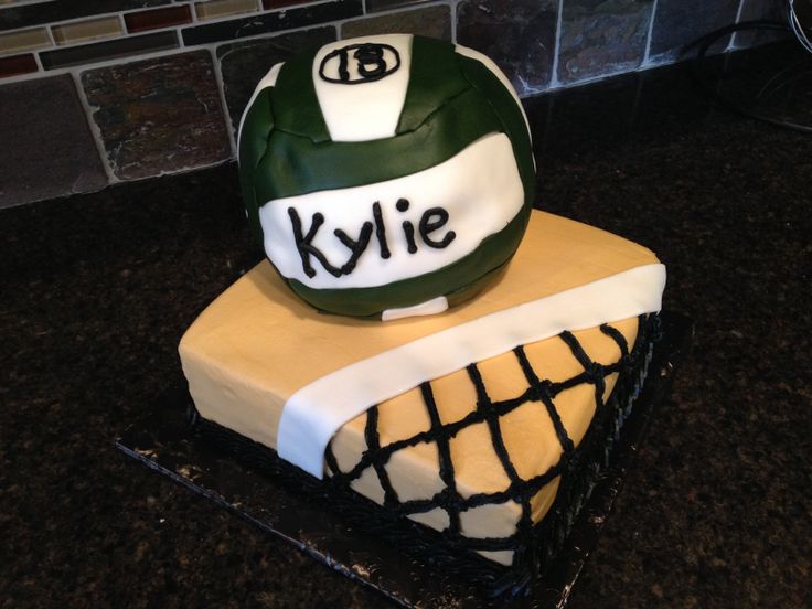 a cake made to look like a football helmet