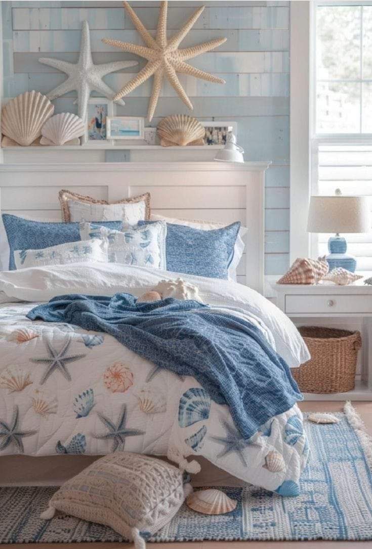 Costal Bedroom, Ocean Bedroom, Ocean Room Decor, Beach Room Decor, Ocean Room, Beachy Room, Coastal Room, Casa Country, Beach Room