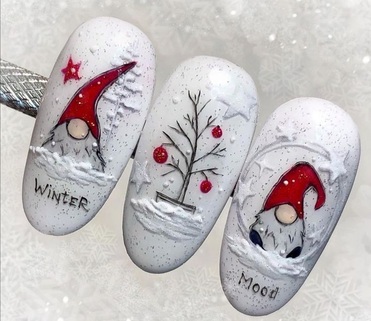 Moms Nails, Nail Art Noel, Xmas Nail Art, Christmas Gel, Nagellack Trends, Red Christmas Nails, Gel Nail Art Designs, Winter Nails Acrylic, Cute Christmas Nails