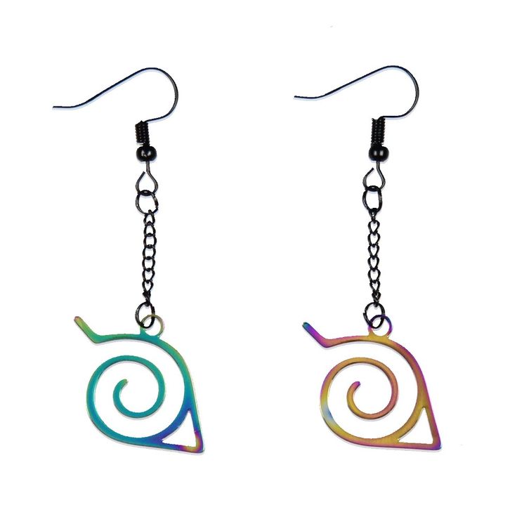 Embrace the spirit of the shinobi with our Naruto Hidden Leaf Village Logo Dangle Earring Set. The earrings are designed in a dangle style, allowing for movement that draws attention and adds an elegant touch to your look. The focal point of these earrings is the renowned Hidden Leaf Village logo, an emblem that Naruto fans will instantly recognize. The intricate design of the logo, with its spiral and spiky leaf pattern, is replicated meticulously in these earrings, offering a visual link to th Naruto Jewelry, Manga Jewelry, Village Logo, Manga Costume, Hidden Leaf Village, Leaf Village, Anime Earrings, Long Pearl Earrings, Mini Earrings