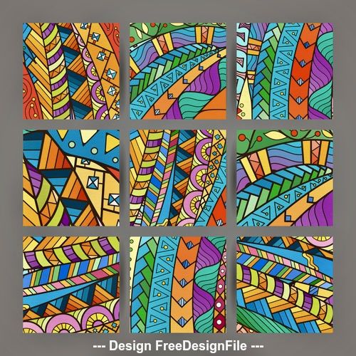 four different colored abstract designs with the words, design free - designed files on them